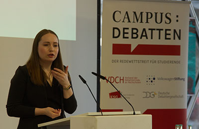 Angelique-Herrler Debattierclub Köln auf der Campus-Debatte Köln (c) privat Angelique-Herrler Debattierclub Köln auf der Campus-Debatte Köln (c) privat