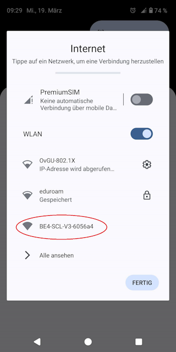 Choose the correct WIFI Connect to the WIFI BE4-SCL-V3-617566
