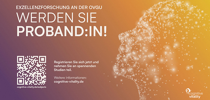 Grafik Probanden für Forschungscluster Cognitive Vitality gesucht