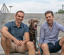 Christian Stahlmann, Hund Piet und Tim Matschkowski (c) Max Fuchs