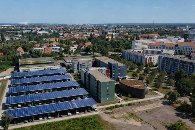 Parkplatz Visualisierung mit PV