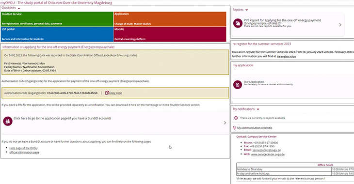 Screenshot My OVGU Portal