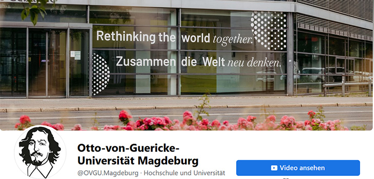 Screenshot Facebook-Seite Uni Magdeburg