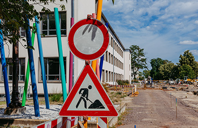 Baustelle Campus Allee (c) Jana Dünnhaupt Uni Magdeburg